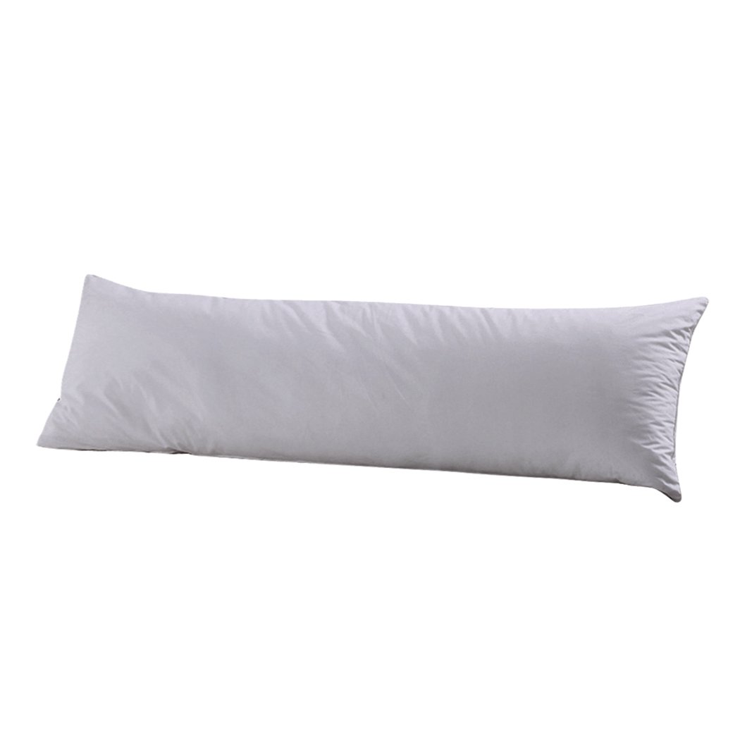 DreamZ Body Full Long Pillow in luxurious cotton, designed for maternity and full-body support, featuring a removable zip-off pillowcase.